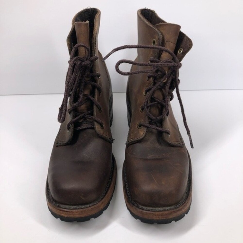 Vintage Frye Brown Leather Lace Up Boot Rare Made In The USA Size 6 - Picture 3 of 14